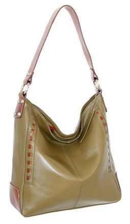 Nino Bossi Everyday Leather Hobo Bag in Green