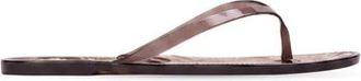 Black Suede Studio Crystal Zebra Flip Flop in Brown Zebra Pvc at Nordstrom, Size 39