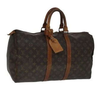 Louis Vuitton Pre-owned Canvas travel-bags - Dames - Vintage Weekendtas - Bruin - ONE Size - Leer - Vintage