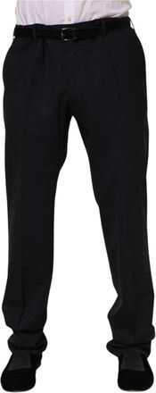 Dolce & Gabbana Zwarte Wol Formele Pantalon - Heren - Nette broeken - Zwart - 3XL - Wol - Broeken