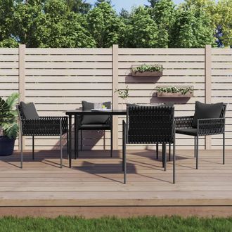 vidaXL Juego Comedor Jard&iacute;n 5 Piezas Y Cojines Rat&aacute;n Sint&eacute;tico Y Acero Vidaxl