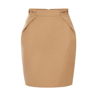 Elisabetta Franchi Dames, Rokken, Bruin, Maat: 2XL Gabardine