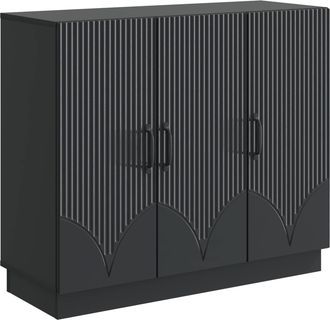 vidaXL Aparador Negro 89 X 34,5 X 77 Cm Madera De Ingenier&iacute;a Vidaxl