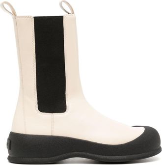 Bally flat leather boots - women - Rubber/Calf Leather/Calf Leather - 39 - White