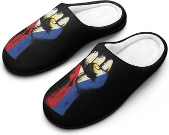 Generic Philippines Flag Nation Spirit Cotton Womens Slip-on Slippers Winter Warm House Shoes with Rubber Sole for Home Office Hotel