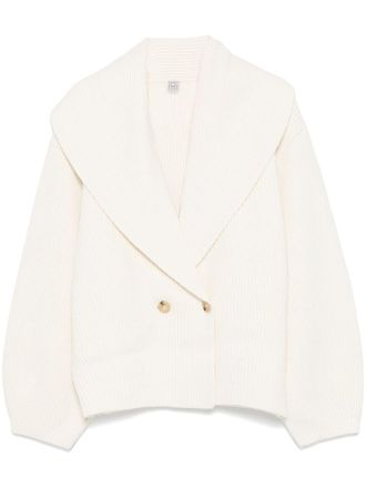Toteme shawl-lapels cardigan - women - Polyamide/RWS Wool - L - Neutrals