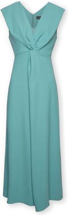 Elena Miro Jurk met Knoop aan de Voorkant - Dames - Casual kleedjes - Blauw - 6XL - Polyester - Kleedjes