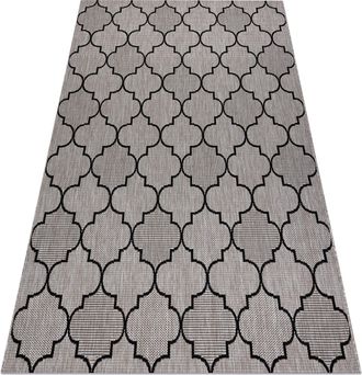 RugsX Rugsx - Alfombra De Cuerda Sisal Floorlux 20607 Espaldera Marroqu&iacute; Plateado / Negro Grey 160x230 Cm
