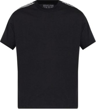 Versace Jeans Couture T-shirt met bedrukt logo - Heren - T-shirts - Zwart - L - Katoen - Tops