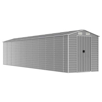 Berkfield Home Garden Shed Light Grey 191x895x198 cm Galvanised Steel | Size: 191 x 895 x 198 cm