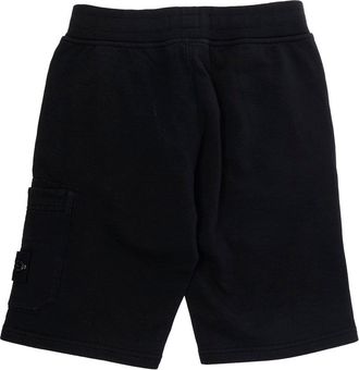 Stone Island Boys Bermuda Shorts Black Cotton