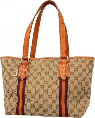 Gucci Brown Canvas Tote Bag (Pre-Owned)