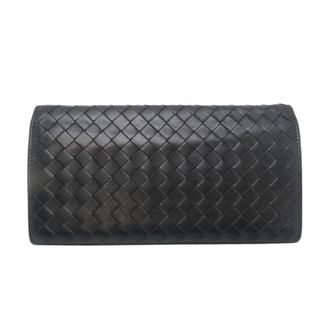 Bottega Veneta Black Leather Wallet (Bi-Fold) (Pre-Owned)