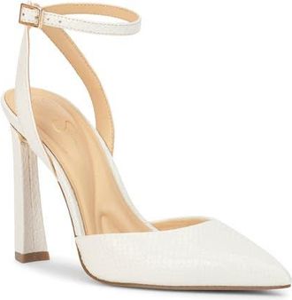 Jessica Simpson Ocanna Ankle Strap Pointed Toe Pump in Bright White at Nordstrom, Size 6.5