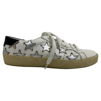 Saint Laurent Saint Laurent SL/06 Ster Lage Sneakers in Witte Kalfsleer