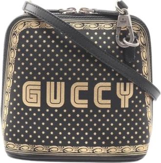 Gucci Pre-owned Vintage Cross Body Bag - Dames - Vintage Schoudertas - Zwart - ONE Size - Leer - Vintage