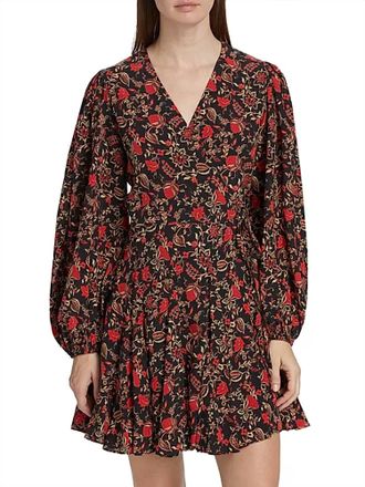 Rhode Resort Caro Floral Print Mini Dress In La Toile