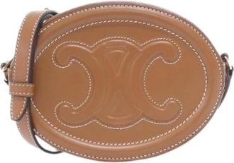 Celine Pre-owned Cross Body Oval Purse Borsa a Spalla in Vitello - - Pre-owned - Donna - Marrone - ONE SIZE
