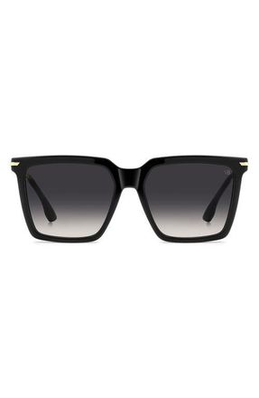 Victoria Beckham VB 1022/S 56mm Rectangular Sunglasses in Black/dark Grey Sf at Nordstrom