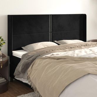 vidaXL Cabecero Con Orejas De Terciopelo Negro 183x16x118/128 Cm Vidaxl