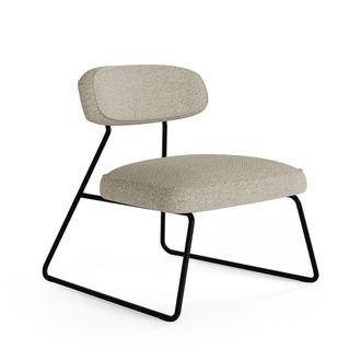 Koketto Home Butaca de estructura met&aacute;lica negra tapizada color topo