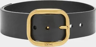 Loewe Curved Buckle Leather Belt