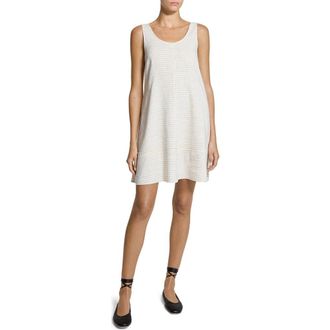 Theory Check Linen Blend Minidress in Natural Multi at Nordstrom, Size X-Large
