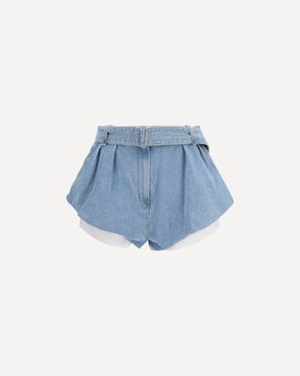 Magda Butrym Flared denim Shorts with undershorts Female 38