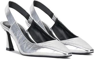 Vince Camuto Samila Slingback Pump High Womens Heels Silver : 5.5 M, Leather