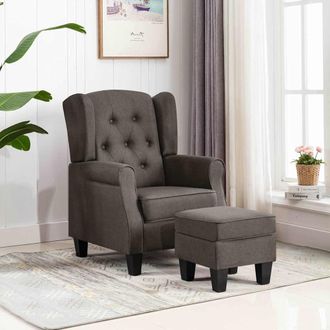 vidaXL Vidaxl Sill&oacute;n Con Reposapi&eacute;s De Tela Gris Taupe