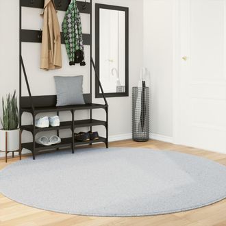 vidaXL Vidaxl - Alfombra De Pelo Corto Suave Lavable Huarte Gris &Oslash; 200 Cm