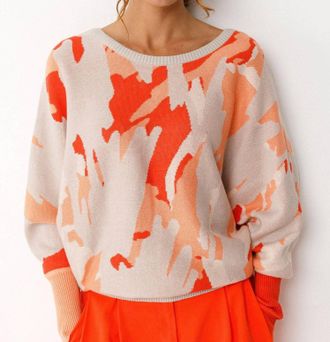 SKFK Ribbed Knit Sweater In Orange Multi