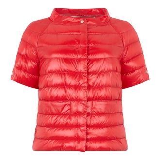 Herno Winter Jackets, female, Red, Size: L Short Padded Jacket