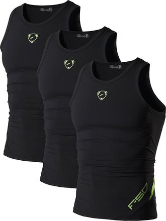 Jeansian Mens 3 Packs Sport Compression Tank Tops Vests Shirt LSL3306 PackG XXL