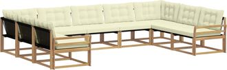 vidaXL Conjunto De Sof&aacute;s De Exterior 9 Uds. Blanco Y Crema Vidaxl