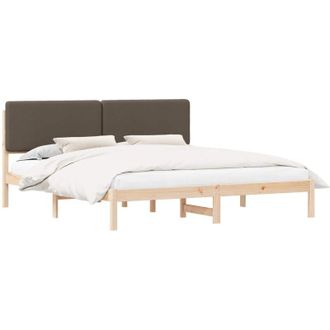 vidaXL Bed Frame with Upholstered Headboard Taupe 200 x 200 cm vidaXL