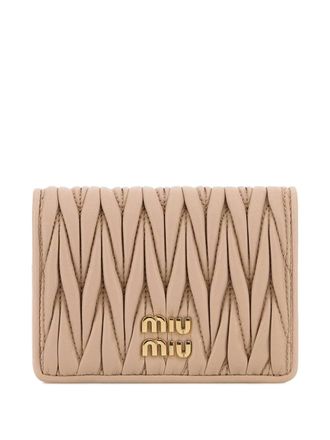 Miu Miu matelassé leather wallet - Beige