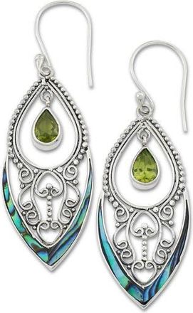 Samuel B. Abalone Drop Earrings in Silver/Peridot at Nordstrom Rack