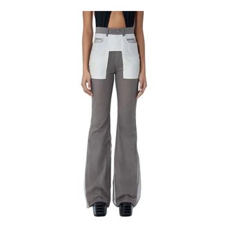 Rick Owens Wide Trousers, female, Gray, Size: W28 Bolan Pants