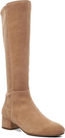Dune London Womens Ladies Wf Tayla - Wide Fit Stretch Knee-High Boots - Camel Suede - Size UK 5