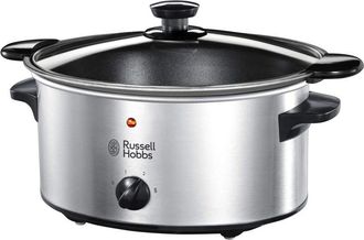 Russell Hobbs Slow Cooker - Pentola elettrica per Cottura Lenta, Acciaio Inox Antiaderente, 3.5 l, 160 w, 3 Cotture, Mantenimento in caldo, Lavastoviglie ok