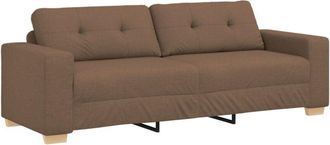 vidaXL 3-Seater Sofa with Cushion Brown Fabric Vidaxl