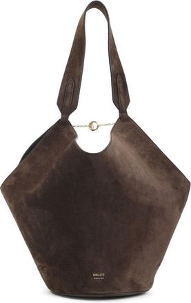 Khaite Distinctive Brown Calfskin Leather Tote With Gold Chain Detail