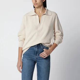 Victoria Beckham Maglione Genevieve in misto cashmere beige Elderflower