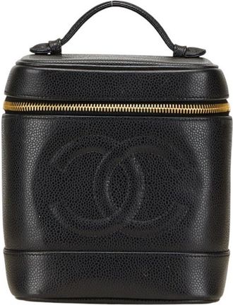 Chanel Black Grained Calfskin Pouch Vanity Bag (Pre-Owned)