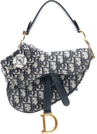 Dior Pre-owned Saddle Schoudertas - unisex - Vintage Schoudertas - Blauw - ONE Size - Leer - Vintage