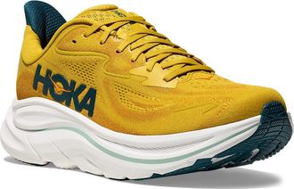 Hoka One One Clifton 10 Running Shoe - Wide Width Available in Yellow Gold /Tidal Wave at Nordstrom, Size 10.5