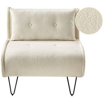 Beliani Divano Letto ad 1 Posto In Tessuto boucl&egrave; beige chiaro Vestfold