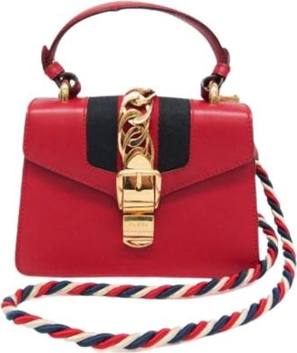 Gucci Pre-owned Sylvie 470270 - Dames - Pre-owned - Rood - Maat: ONE Size Zijde