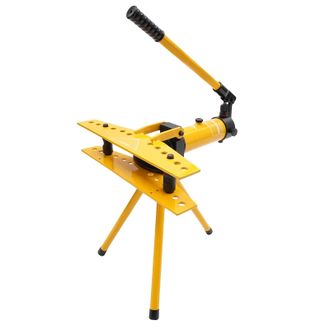 OEM Dobladora De Tubos Hidr&aacute;ulica Manual, Capacidad De 10 Toneladas, Incluye 6 Matrices, Color Amarillo